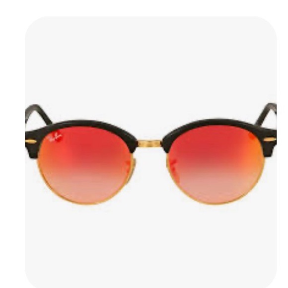 Ray-Ban Black Frame with Orange Red Gradient Lenses Sunglasses with case